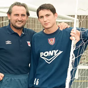 West Ham assistant manager Frank Lampard with his footballer son, also Frank Lampard