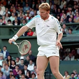 Wimbledon Tennis Championships. Boris Becker in action. June 1991 91-4117-213