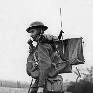 Wireless telegraph for the infantry. 12th March 1940 Infantryman with the BEF in