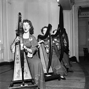 Women Harp Players. February 1953 D630-001