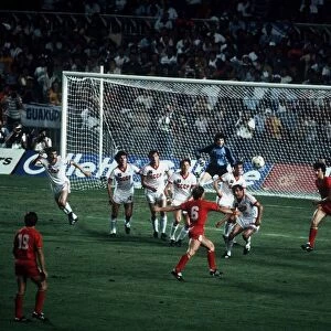 World Cup 1982 Belgiun 0 USSR 1 Frank Vercauteren tees up a volly