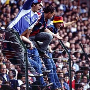 World Cup 1982 W. Germany v Chile Fans climbing the fence