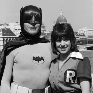 The world famous "Batman"alias Adam West on his flying visit to London appears