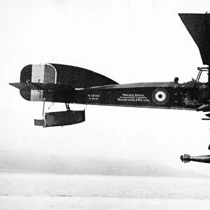 World War One A Royal Flying Corps Short Type 184 scout / bomber aircraft drops a torpedo