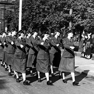 World War Two - Second World War - Members of the WRAF march smartly past the saluting
