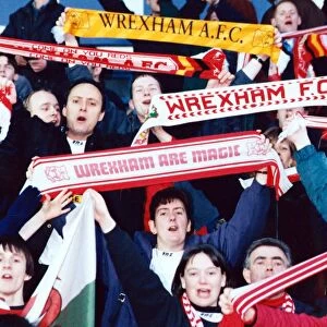 Wrexham fans celebrate Cup win over Birmingham. Birmingham 1 -3 Wrexham held at St