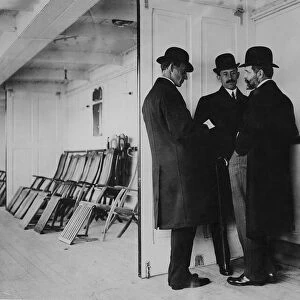 The Wright Brothers seen arriving in New York following their tour of Europe to