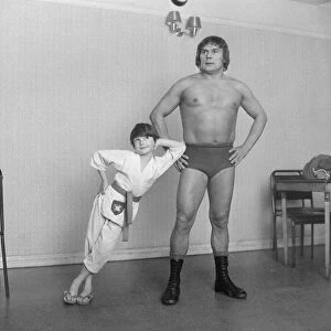 Six year old Colin Richardson seen here with wrestler Reg Trood