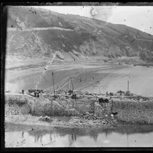 Building of Banjo Pier from original Groyne, Looe