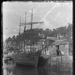 Masted ship moored at Granite Quay, East Looe
