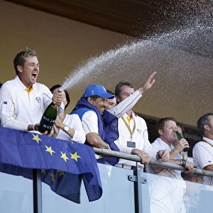 Ian Poulter Sprays The Champagne