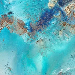 Attractive abstract background in a gentle blue color. Natural luxury abstract fluid, liquid art painting. Tender, modern futuristic, dynamic and