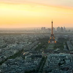 Beautiful view Eiffel tower at dusk, Paris, France. Paris is the most-visited paid monument in the