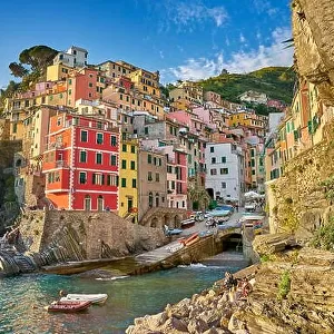 Colorful houses in Riomaggiore, Cinque Terre National Park, Liguria, Italy, UNESCO