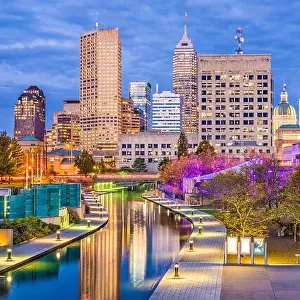 Indianapolis, Indiana, USA skyline and canal