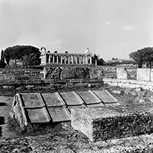 The archeological site of Paestum with the Temple of Ceres