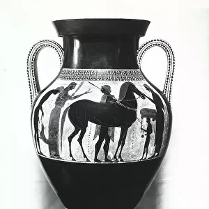 Black figured Attic amphora by Exekias, preserved in the Gregorian Etruscan Museum, Vatican City