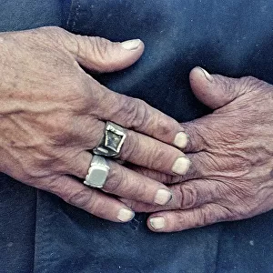 Closeup of hands of an elderly