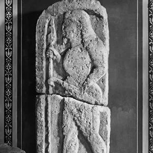 Etruscan stele depicting a warrior; in the Guarnacci Etruscan Museum in Volterra