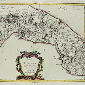 Land of Otranto, engraving by G. Zuliani taken from Tome II of the "Newest Atlas" published in Venice in 1783 by Antonio Zatta, Private Collection