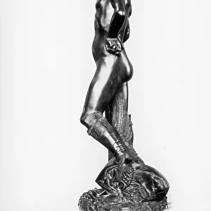 Lateral view of Donatello's bronze sculpture of David, in the Museo Nazionale del Bargello, Florence