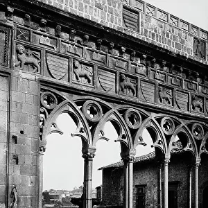 Detail of the loggia of the Palazzo Arcivescovile in Viterbo