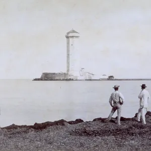 Men watching tower