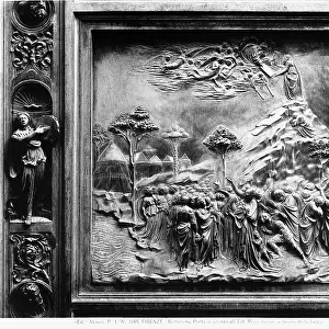 Moses received the Tablets of the Law, piece of the Doors of Paradise, Museo dell'Opera del Duomo, Florence