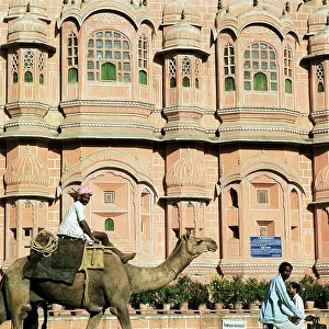 Detail of the Palace of Winds in Jaipur, Rajastan. Northern India