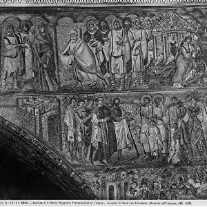 Presentation of Jesus at the Temple and the Encounter Between Christ and Afrodesio: mosaic from Triumphal Arch from Church of Santa Maria Maggiore in Rome