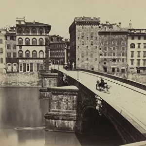 Santa Trinita bridge and part of the Lungarno Corsini, seen from Lungarno Guicciardini. In the foreground is a statue of Spring done by Pietro Francavilla