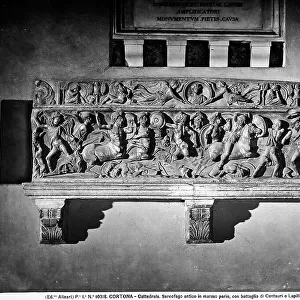 Sarcophagus with the Battle of the Centaurs and Lapiti: work of roman origin, preserved in the Diocesan Museum in Cortona