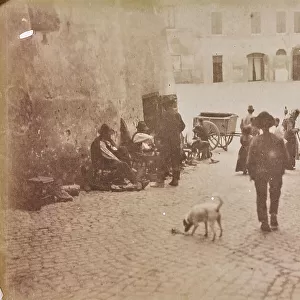 Scene of daily life in the area of the Teatro Marcello in Rome