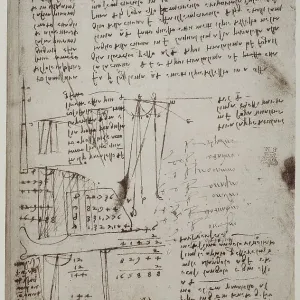 Studies on geometry and the construction of a pyramid, written by Leonardo da Vinci, part of the Arundel Codex 263, c.78v, housed in the British Museum of London Studies on geometry and the construction of a pyramid, written by Leonardo da Vinci, part of the Arundel Codex 263, c.78v, housed in the British Museum of London