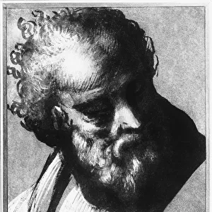 Study for the face of St. Joseph, drawing by Gaudenzio Ferrari, preserved in the Royal Library of Turin