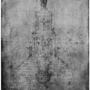 Study by Jacopo Bellini for an equestrian monument, displayed in the British Museum in London
