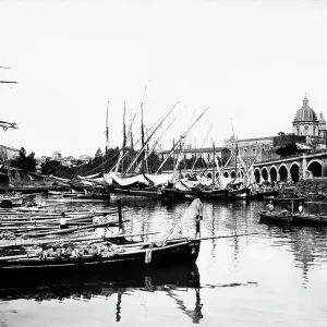 View of the old dock in Catania View of the old dock in Catania