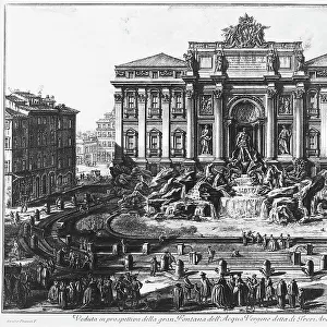 View with people of the Trevi Fountain, etching by Giovanni Battista Piranesi, in the Gabinetto dei Disegni e delle Stampe, Galleria degli Uffizi, Florence