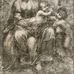 Famous works of Leonardo da Vinci Collection: The Virgin and Child with Saint Anne