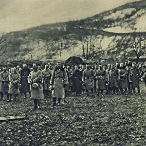 World War I: officers of the German army during the mass in Moravia