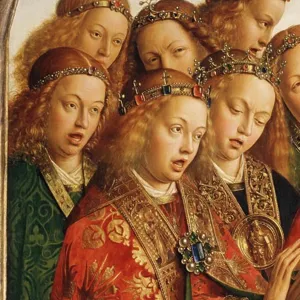 Angels Singing Print, Oil on Wood Panel Angels Singing Print, Oil on Wood Panel