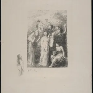 Frontispiece Print of Blind Woman with Greek Goddesses and Muses Frontispiece Print of Blind Woman with Greek Goddesses and Muses