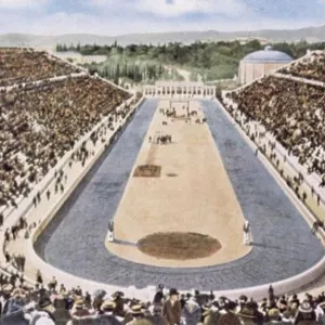 High Angle View Print of Olympic Stadium in Athens High Angle View Print of Olympic Stadium in Athens