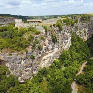 Aerial view, fortress, medieval town of Cherven