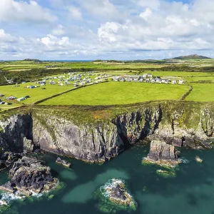Cliffs and Fields over Porthclais Print, St Davids, Wales UK Cliffs and Fields over Porthclais Print, St Davids, Wales UK