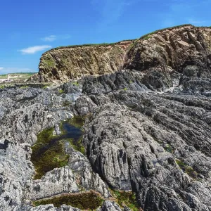 Bantham Beach Cliffs Print, Devon, England Bantham Beach Cliffs Print, Devon, England