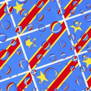 Democratic Republic of the Congo Flag Print with Raindrop Effect Democratic Republic of the Congo Flag Print with Raindrop Effect