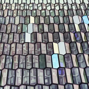 Harpa Concert Hall Glass Facade Print, Reykjavik, Iceland