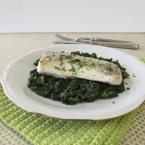 Haddock on Spinach Print Haddock on Spinach Print