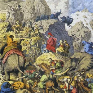 Historic Print of Hannibal Crossing the Alps Historic Print of Hannibal Crossing the Alps